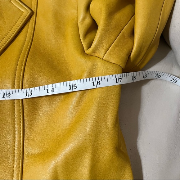 Parfait Leather Italy Yellow Leather Jacket Size Medium - Picture 15 of 16